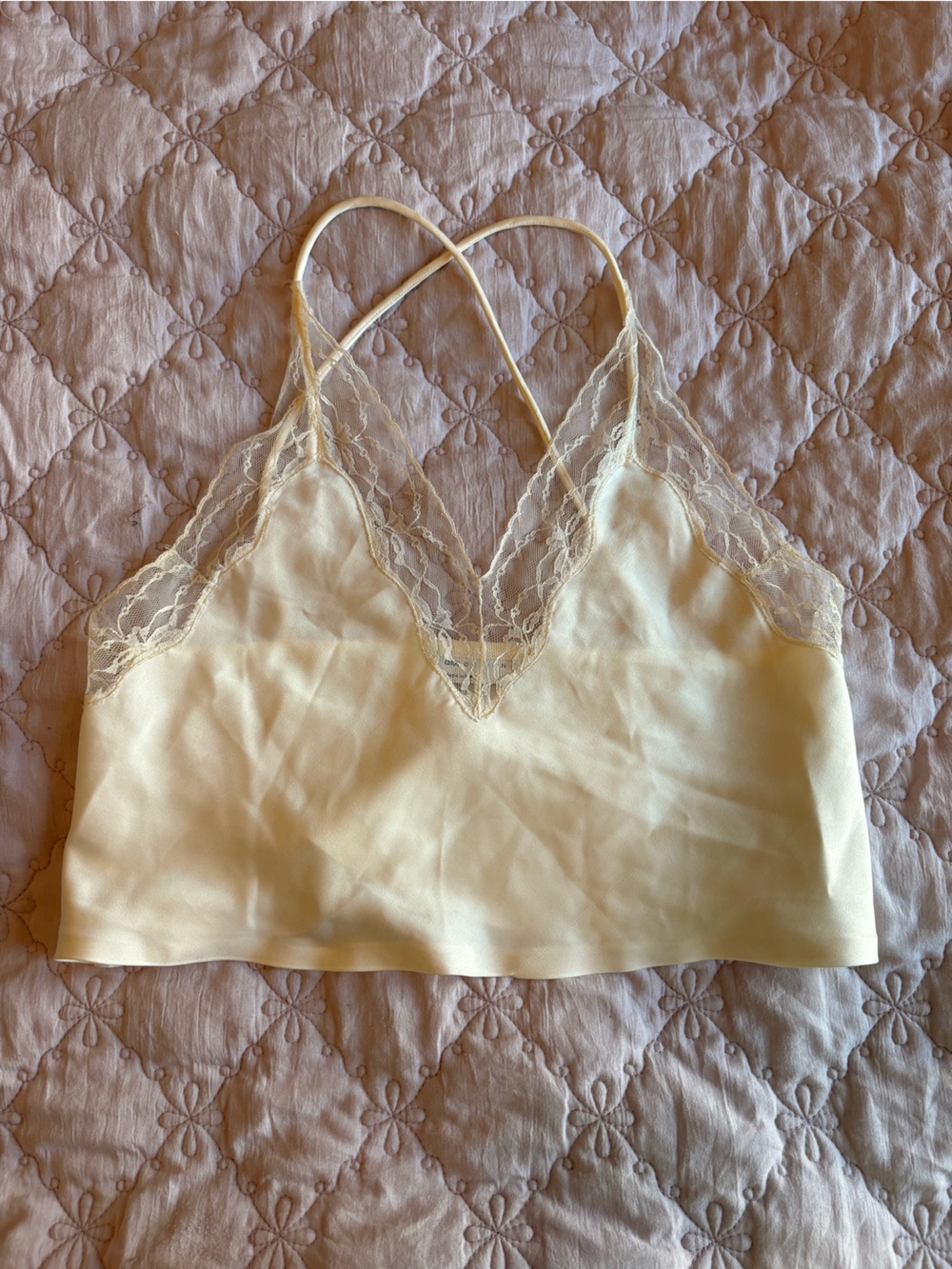ASOS Cream Lace Trim Satin Camisole